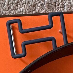 Hermes Belt Set: Tonight Color belt buckle & Reversible leather strap 32 mm